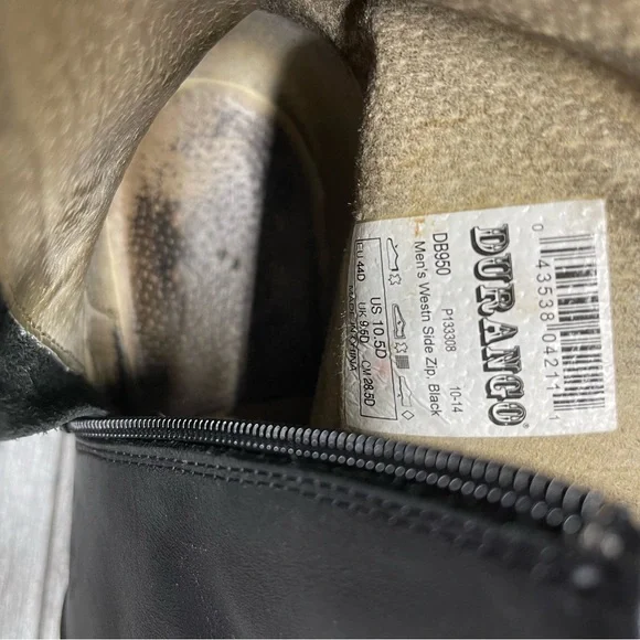 Durango Mens Leather Side Zip Western Boot Size 10.5 D - Picture 8 of 11